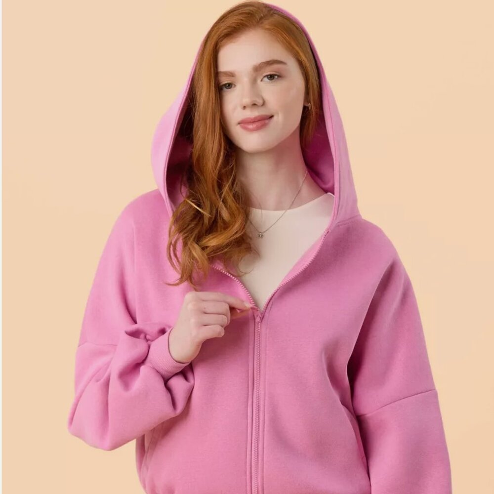 NWT Blogilates Marshmallow Full Zip Hoodie - Pink